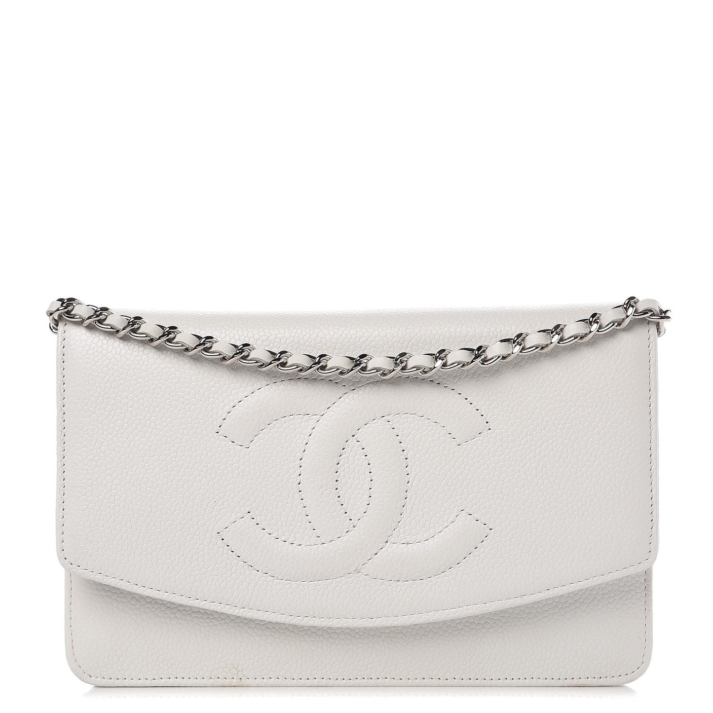 Caviar Timeless CC Wallet on Chain WOC White