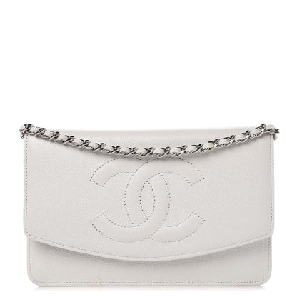 Chanel Caviar Timeless CC Wallet on Chain WOC White 1 of 11
