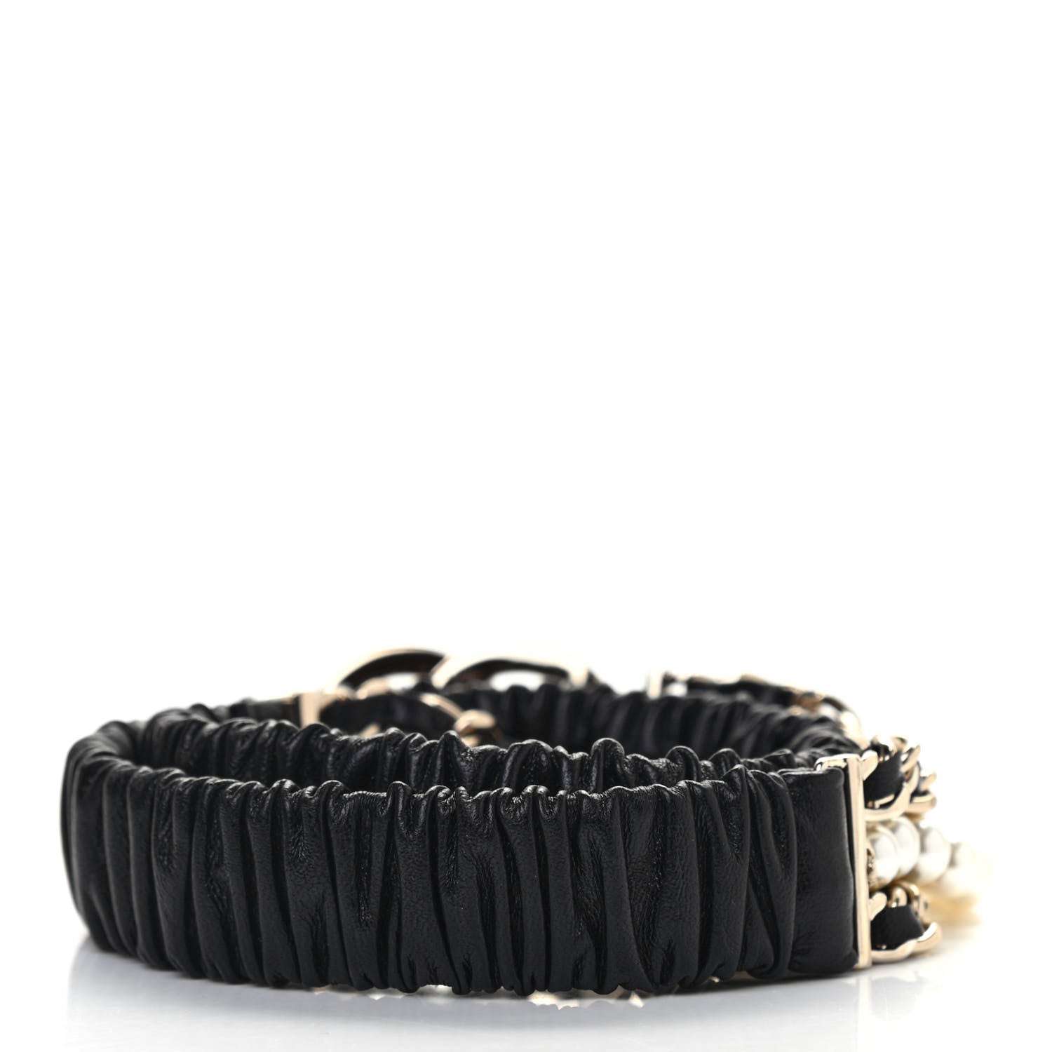 Chanel Lambskin CC Pearl Chain Belt 75 30 Black 2 of 4