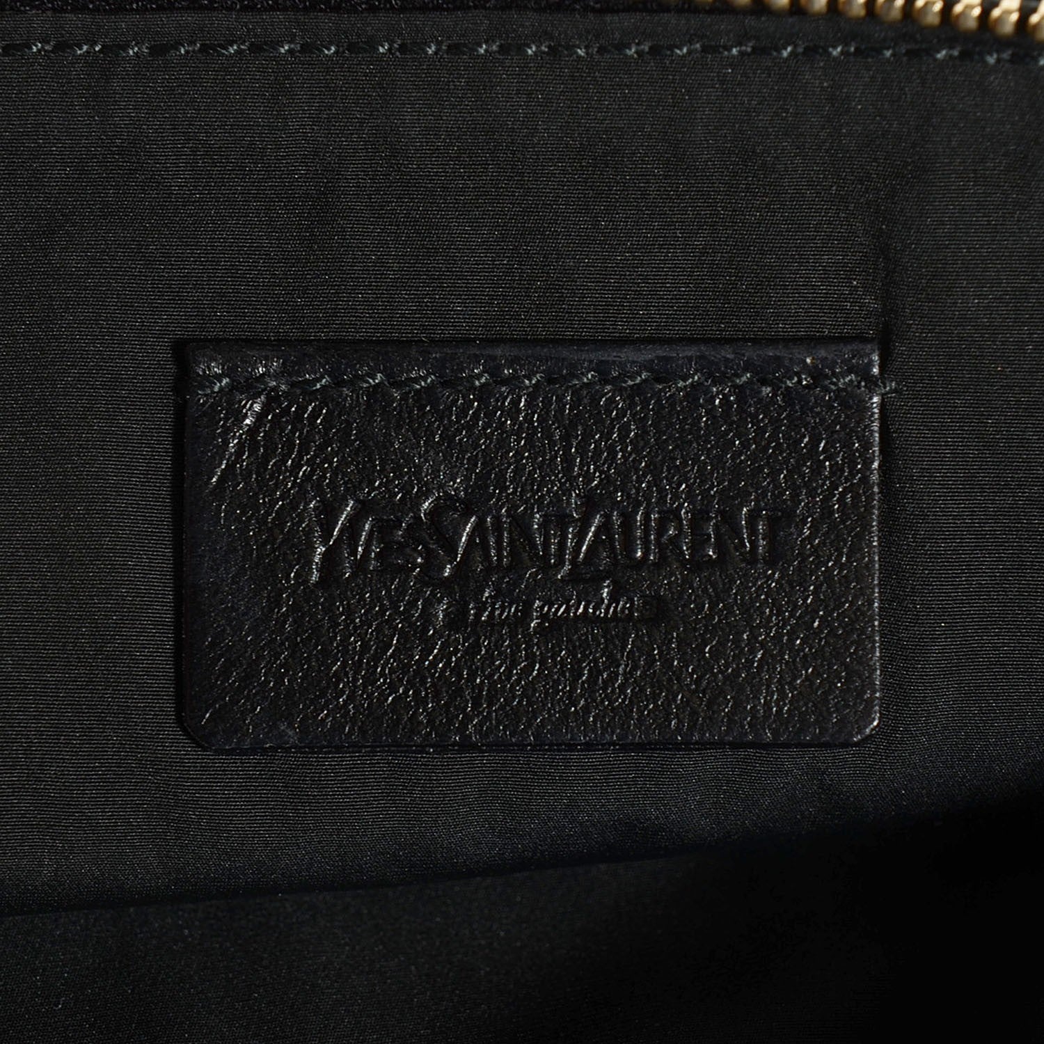 Saint Laurent Textured Patent Y-Mail Zip Clutch Black 7 of 8