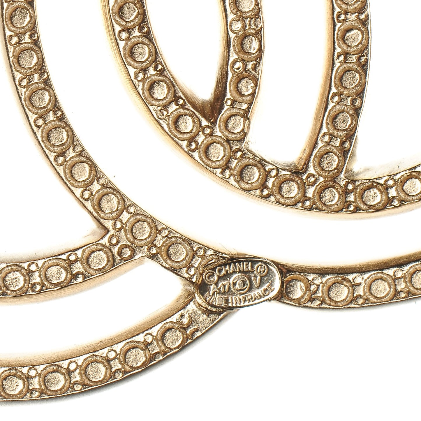 Crystal CC Brooch Light Gold