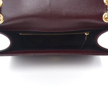 Saint Laurent Grain De Poudre Matelasse Chevron Large Monogram Satchel Rouge Legion 5 of 11