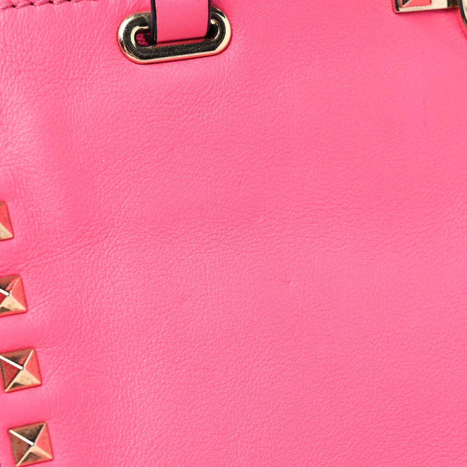 Valentino Garavani Vitello Small Rockstud Tote Fuxia Fluo 9 of 10