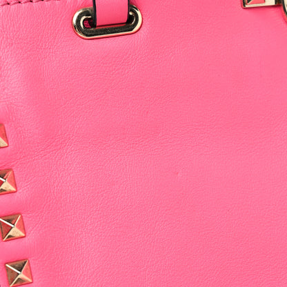 Valentino Garavani Vitello Small Rockstud Tote Fuxia Fluo 9 of 10