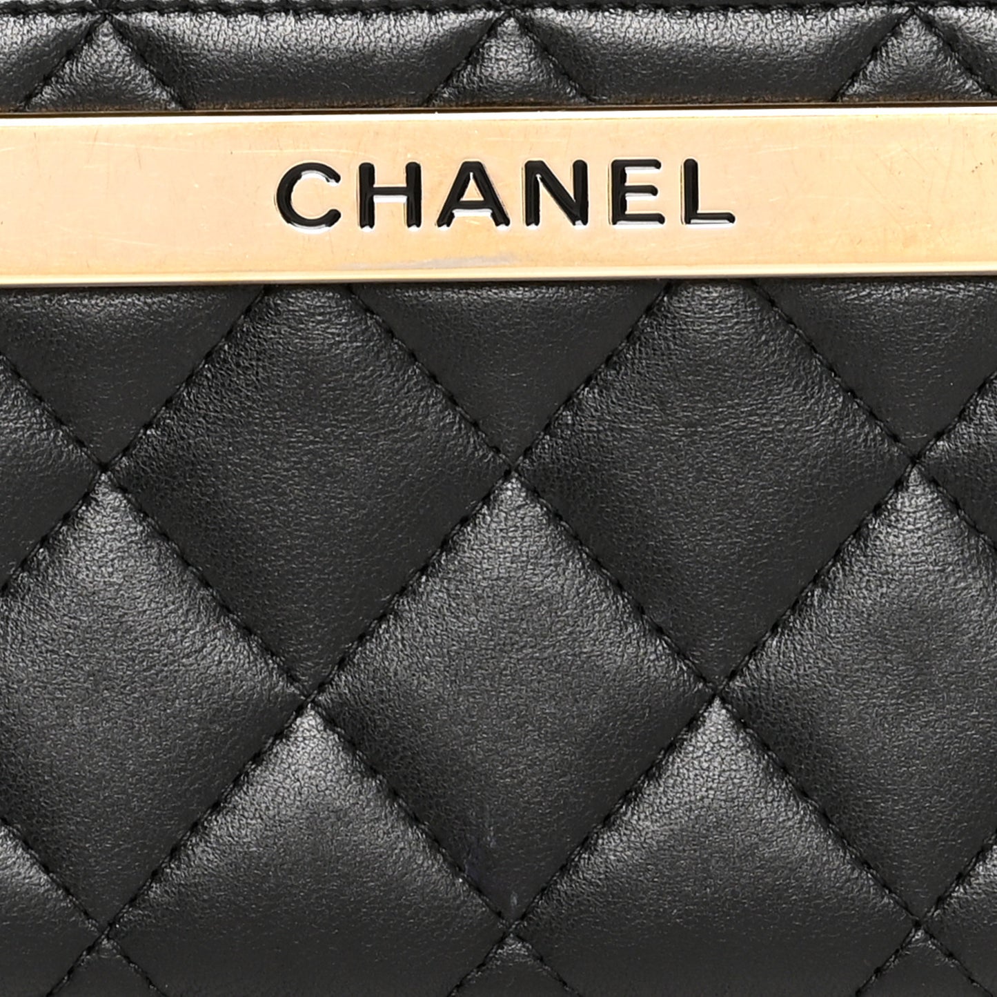 Lambskin Quilted Small Trendy CC Zip Around Wallet Black
