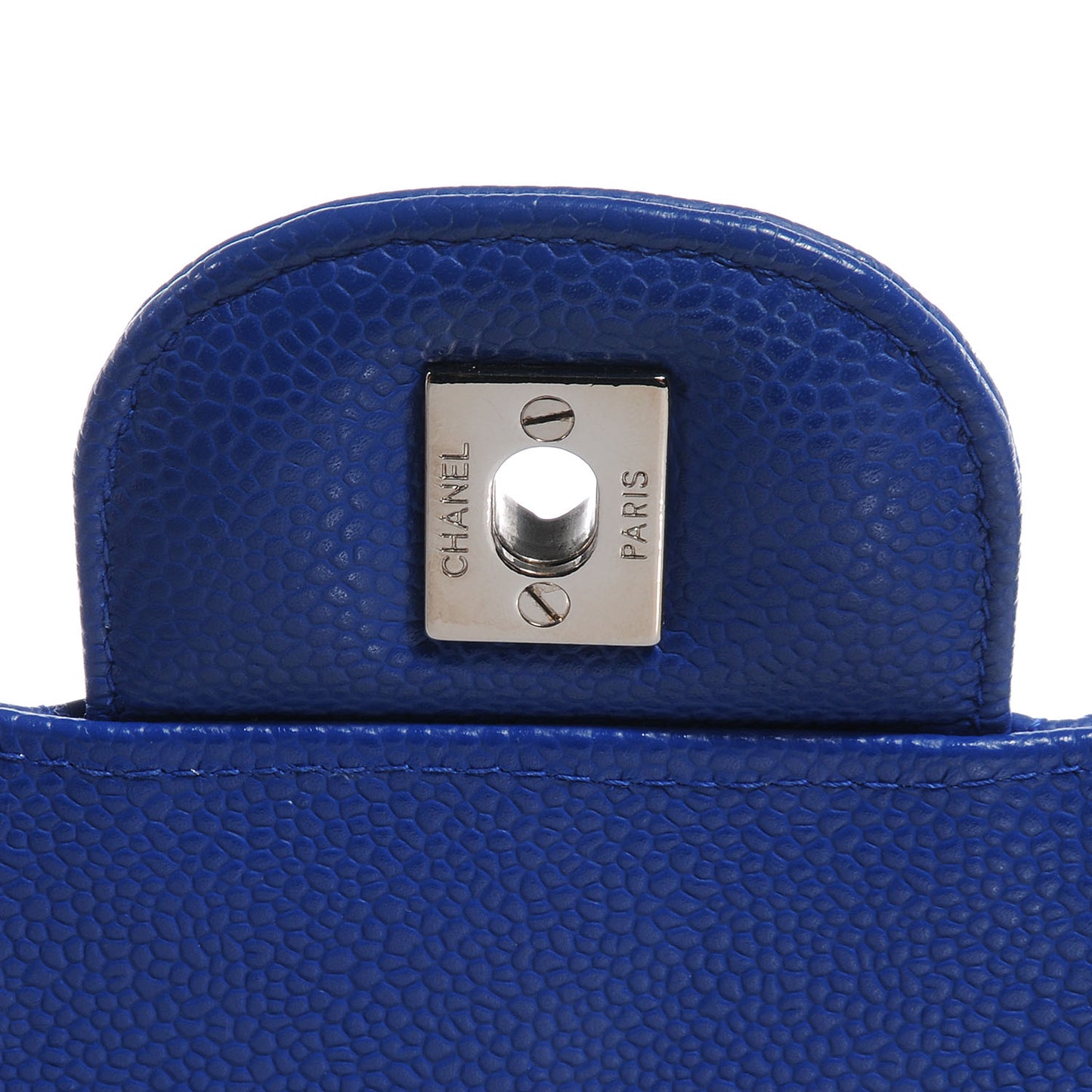 Caviar Maxi Single Flap Blue Fonce