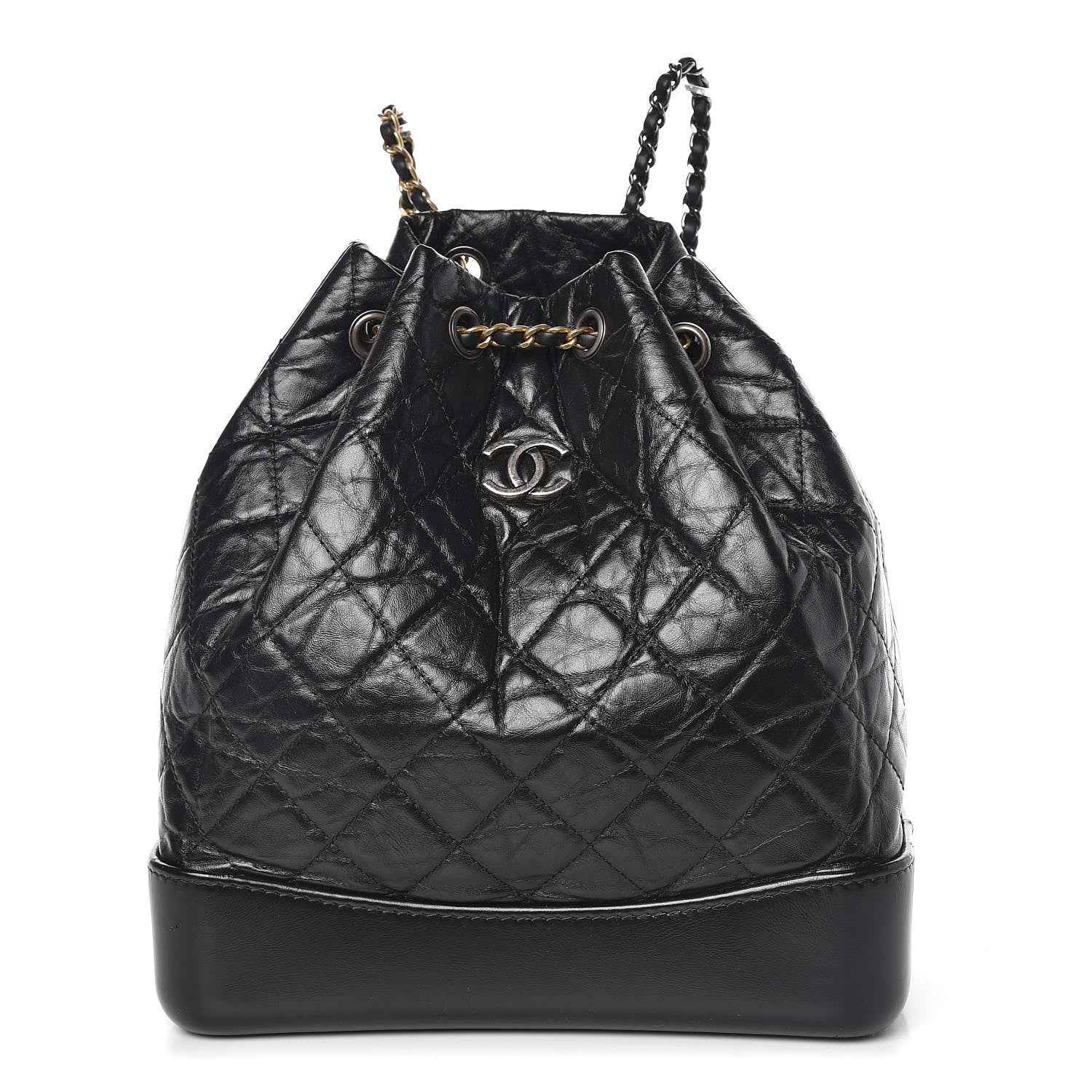 Chanel Aged Calfskin Quilted Gabrielle Backpack Black 1 of 9