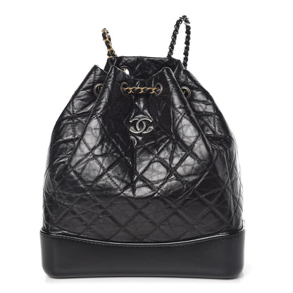 Chanel Aged Calfskin Quilted Gabrielle Backpack Black 1 of 9