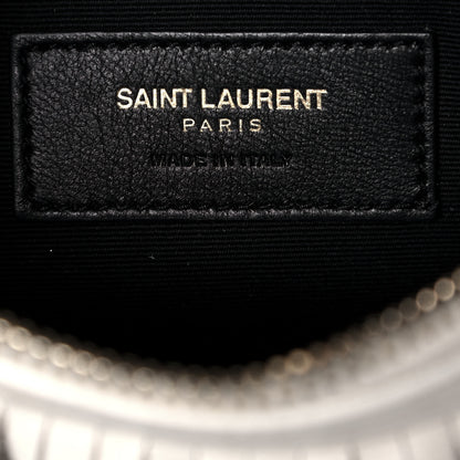 Saint Laurent Calfskin Small Emmanuelle Fringe Hobo Bag White 6 of 12