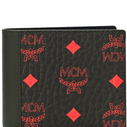 MCM Visetos Bi-Fold Wallet Dark Green 7 of 10