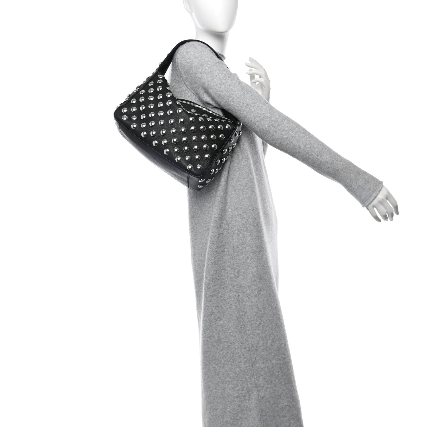 Khaite Pebbled Sport Calfskin Studded Elena Black 2 of 9