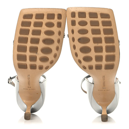Bottega Veneta Mirror Calfskin Stretch 90mm Sandals 39 Silver 6 of 9