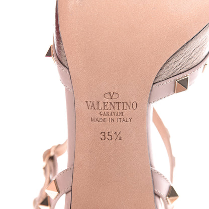 Valentino Garavani Metallic Pebbled Calfskin Rockstud Ankle Strap 65mm Pumps 35.5 Sasso Poudre 6 of 9
