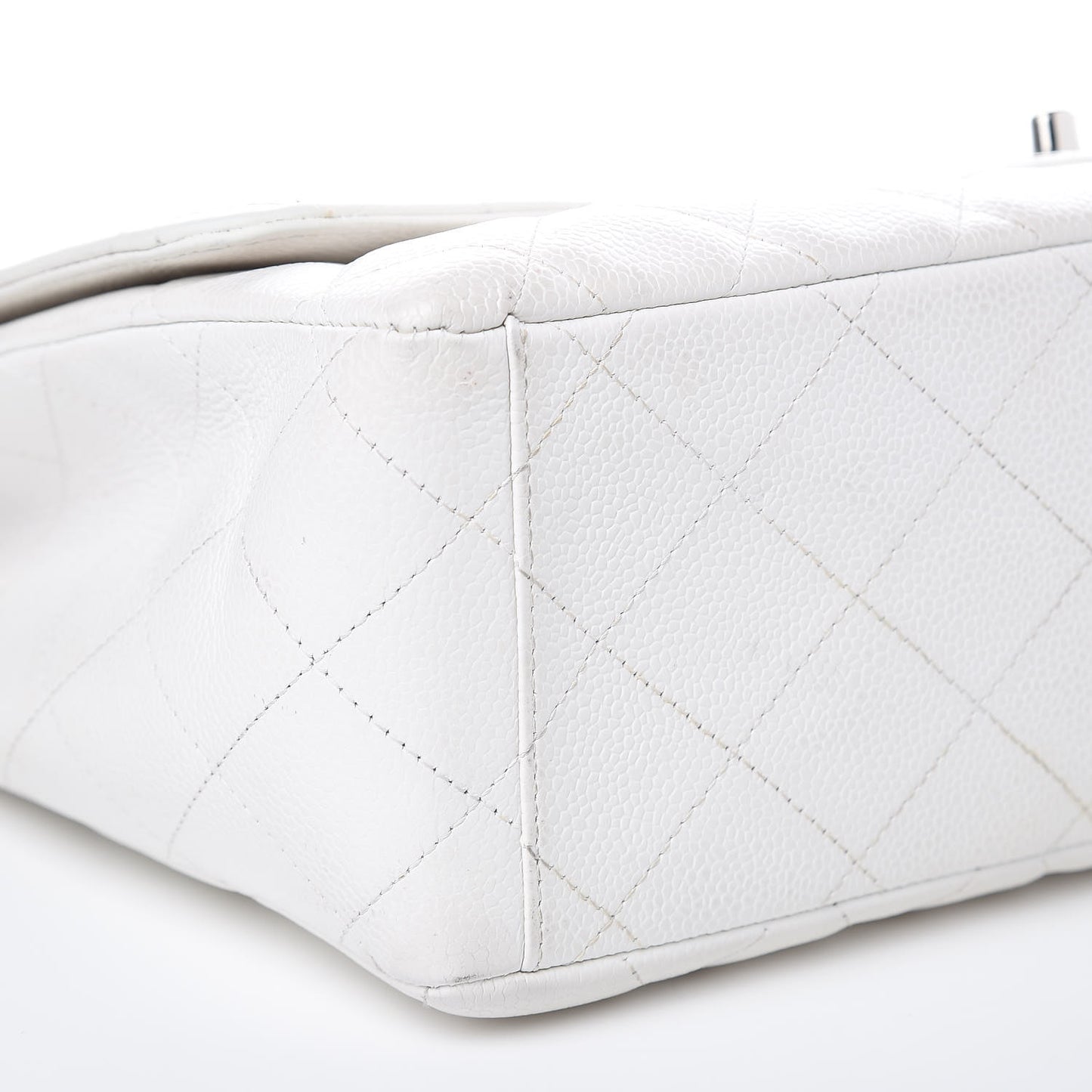Caviar Quilted Maxi Single Flap White
