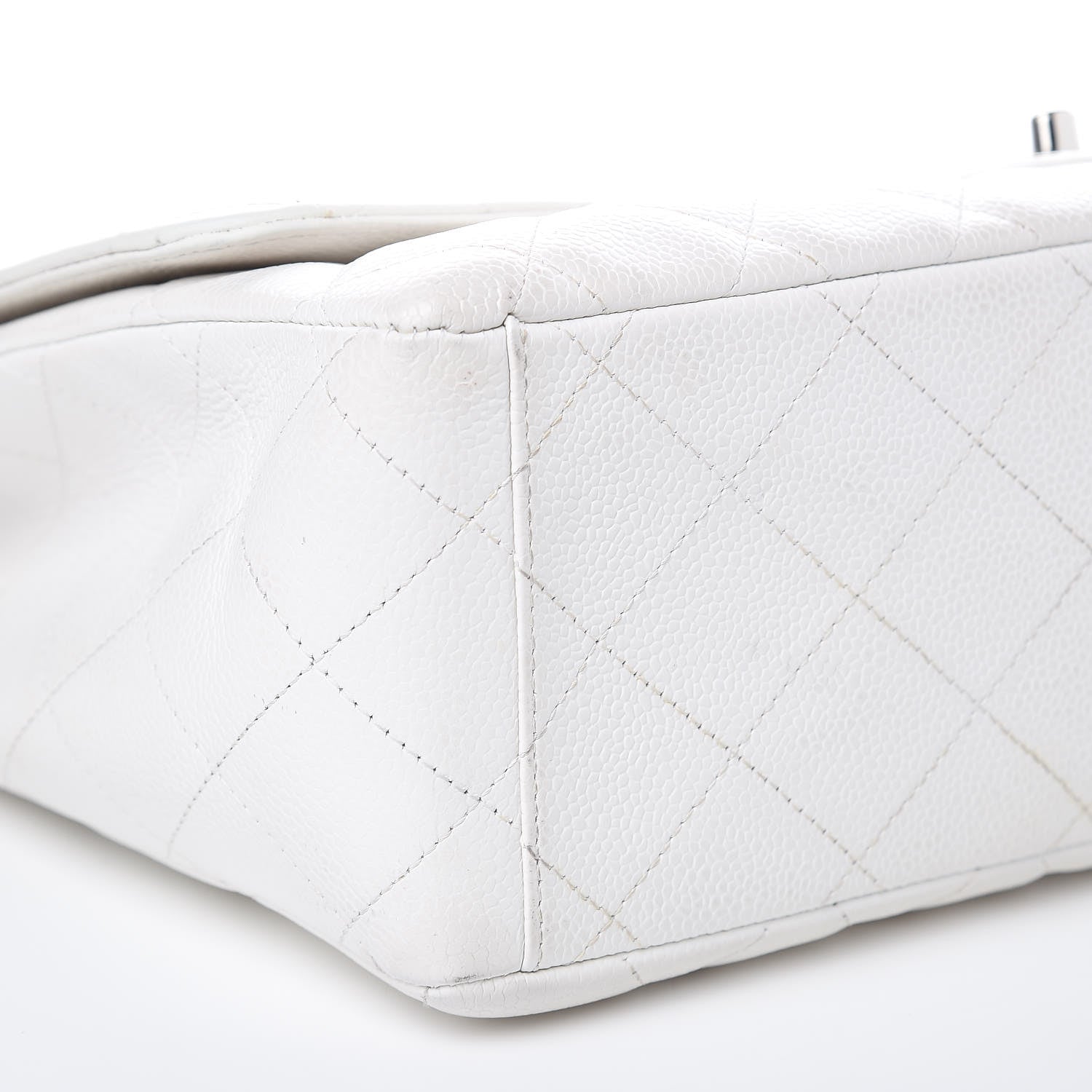 Chanel Caviar Quilted Maxi Single Flap White 12 of 17