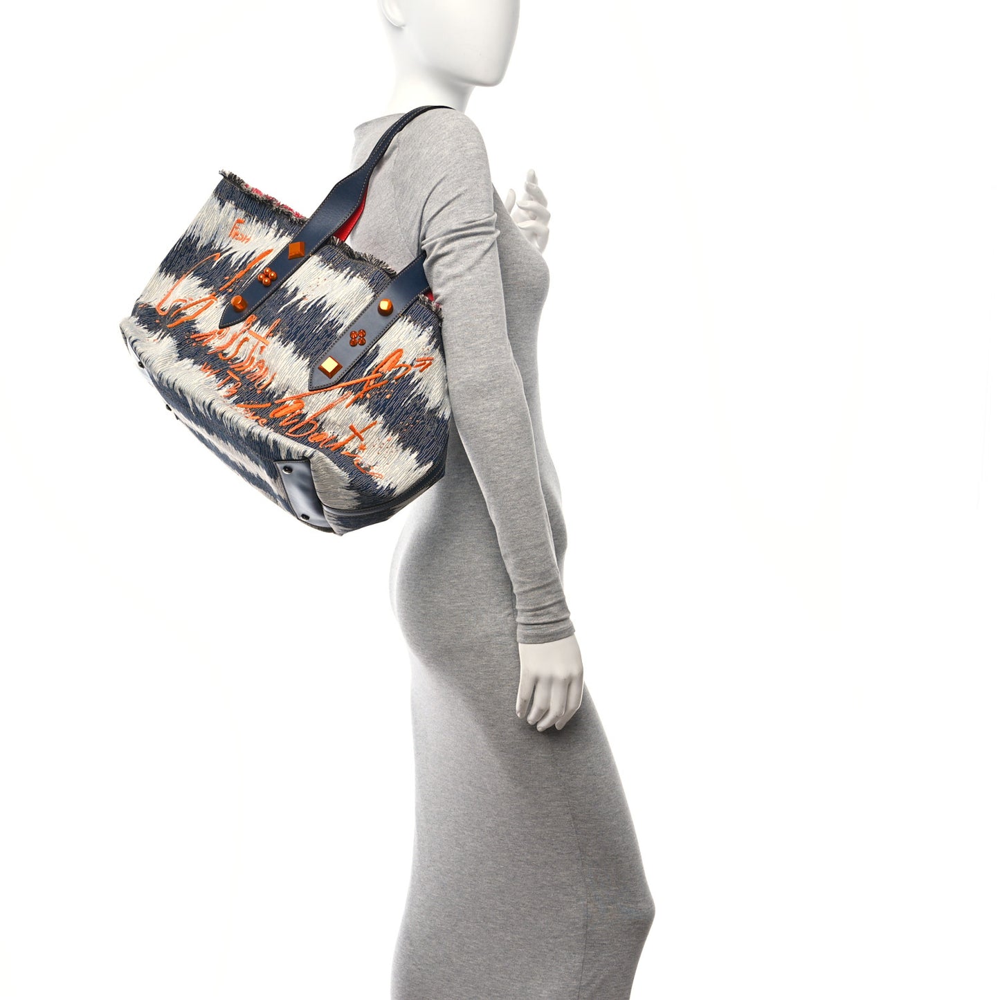 Denim Frangibus Printed Tote Dark Blue Multicolor