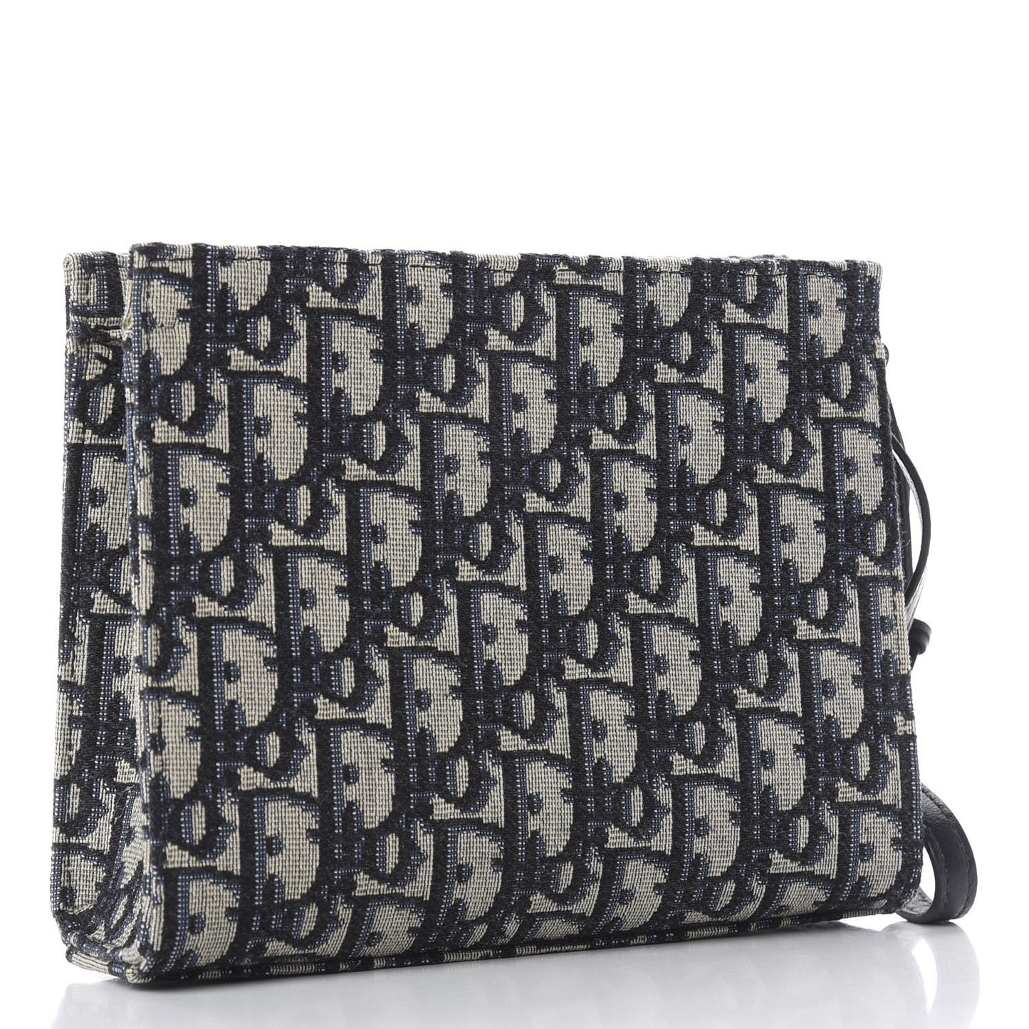 Oblique Zipped Pouch Clutch Blue
