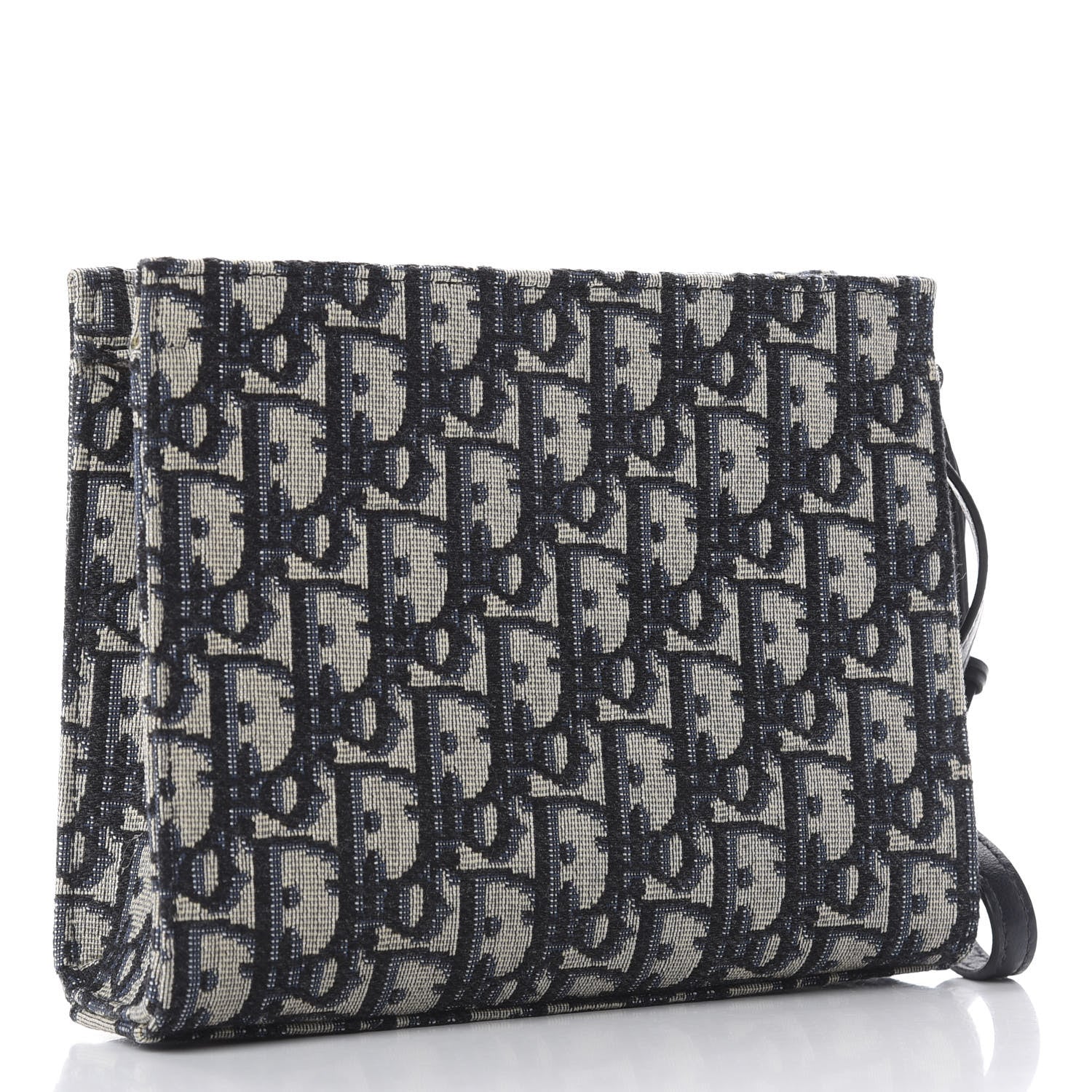 Christian Dior Oblique Zipped Pouch Clutch Blue 2 of 10