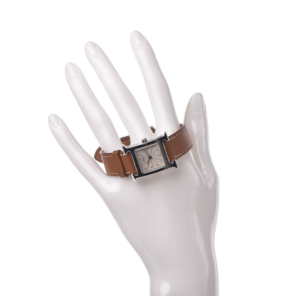 Hermes Stainless Steel Courchevel 21mm Heure H Hour Quartz Watch Gold 2 of 8