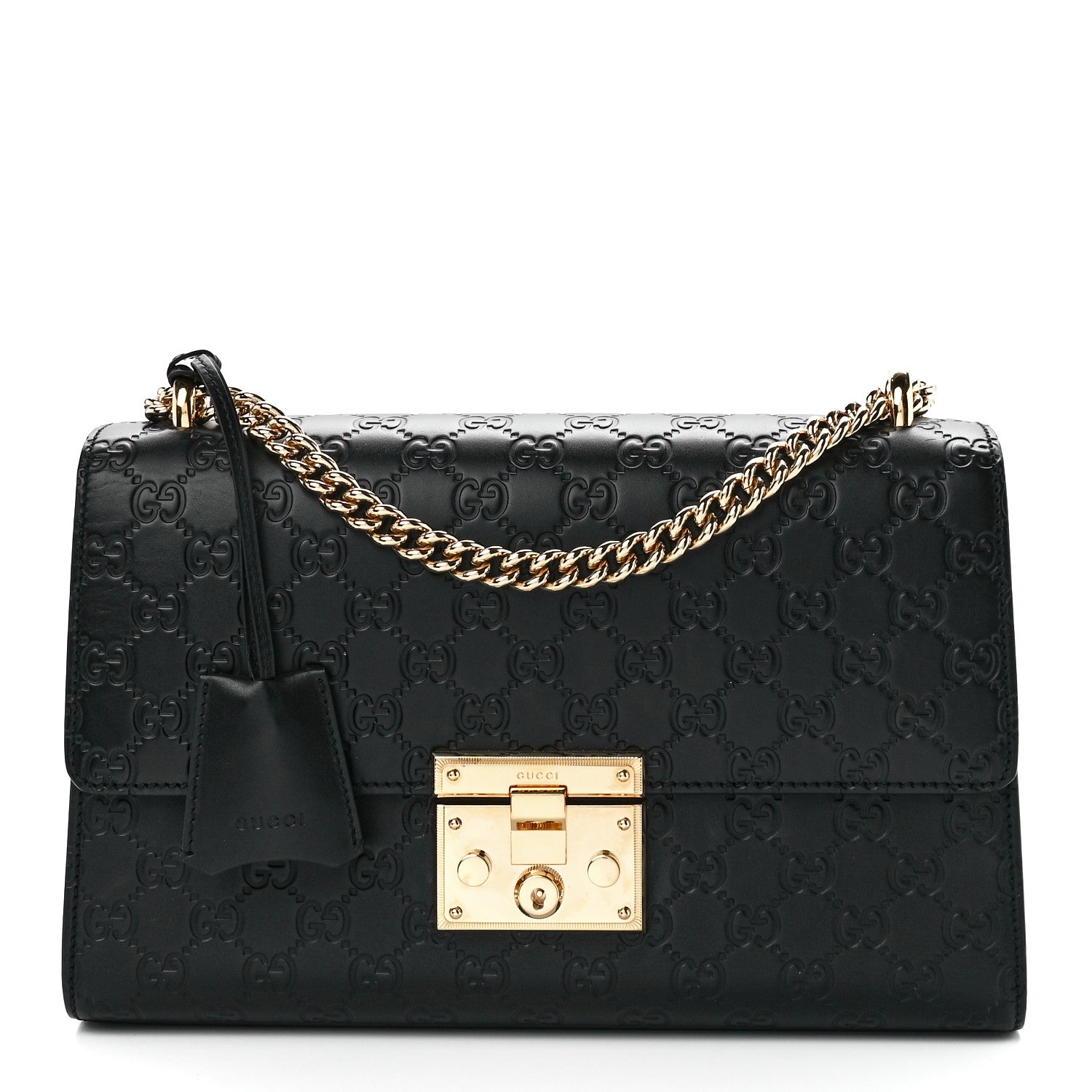 Gucci Guccissima Medium Padlock Shoulder Bag Black 1 of 13