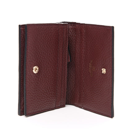 Valentino Garavani Pebbled Calfskin Rockstud French Flap Wallet Rubin 4 of 6