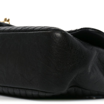 Chanel Calfskin Chevron Quilted Medium Surpique Flap Black 10 of 10