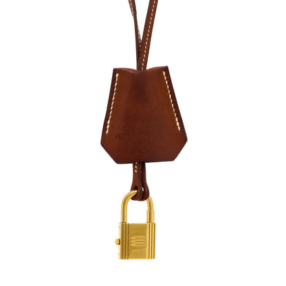 Hermes Stainless Steel Barenia Kelly Clochette Necklace Watch Fauve 4 of 6