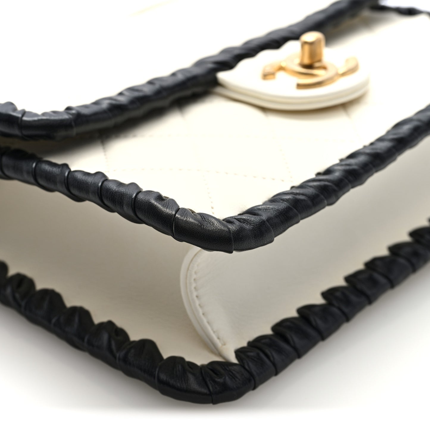 Braided Calfskin Small My Own Frame Flap White