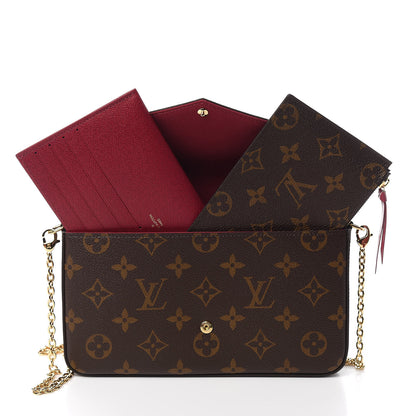 Louis Vuitton Monogram Pochette Felicie Chain Wallet Fuchsia 2 of 10