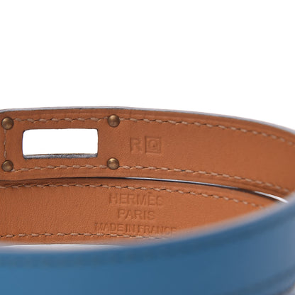 Hermes Tadelakt Kelly Double Tour Bracelet M Bleu Izmir 6 of 6