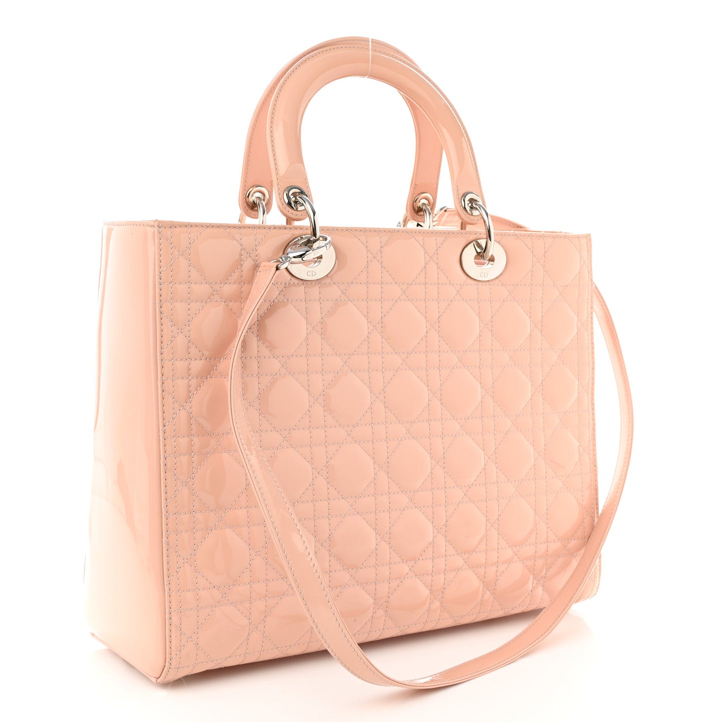 Patent Cannage Large Lady Dior Light Pink