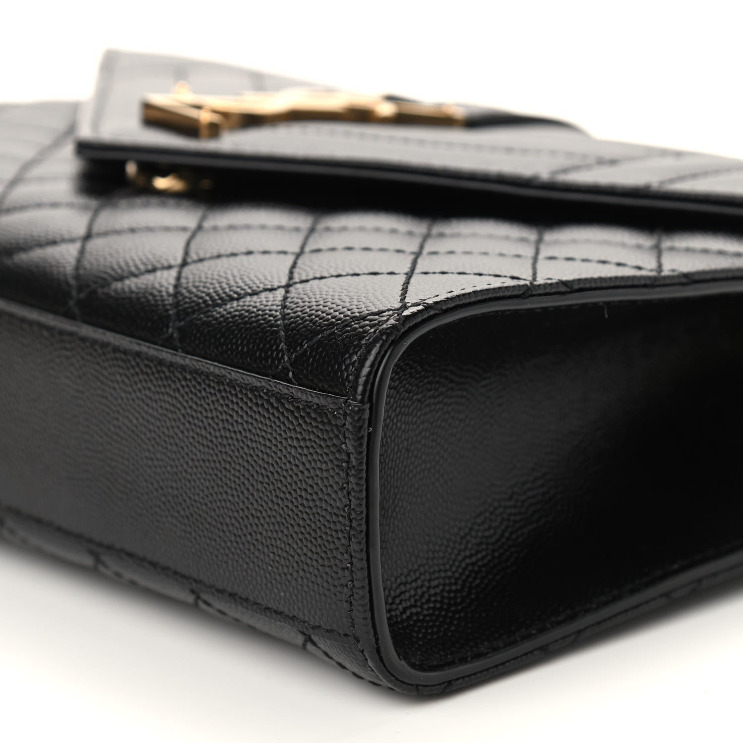 Saint Laurent Grain De Poudre Textured Mixed Matelasse Triquilt Medium Monogram Satchel Black 9 of 9