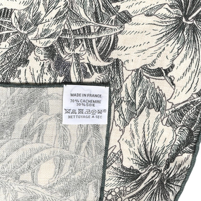 Hermes Cashmere Silk All 'Orto Botanico Di Palermo Shawl 140 Vert Loden Naturel Encre 3 of 4