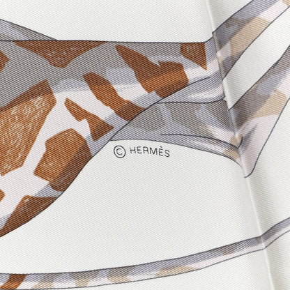 Hermes Silk Hermes Story Scarf 90 White Beige Multicolor 4 of 5