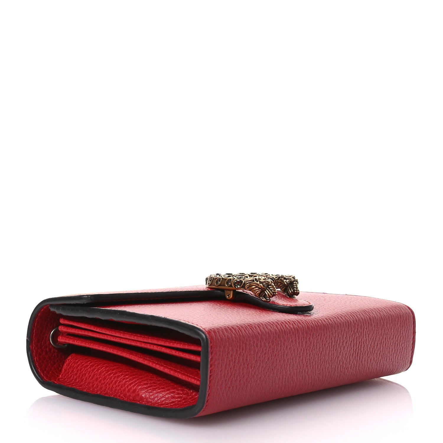 Gucci Calfskin Mini Dionysus Chain Wallet Hibiscus Red 4 of 12