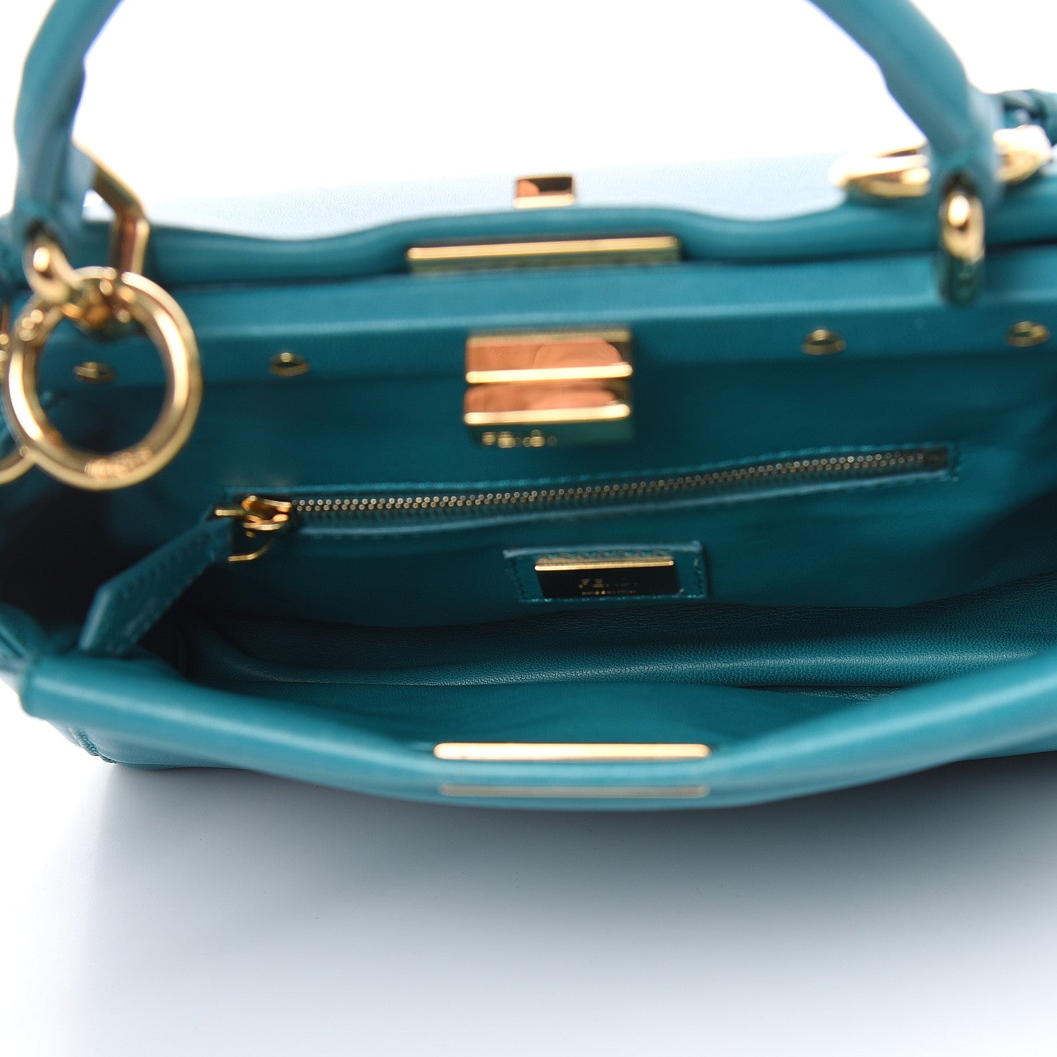 Fendi Nappa Mini Peekaboo Iconic Satchel Lago 5 of 18
