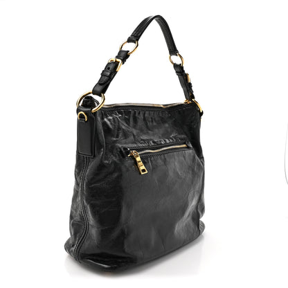 Prada Vitello Shine Hobo Black 3 of 12