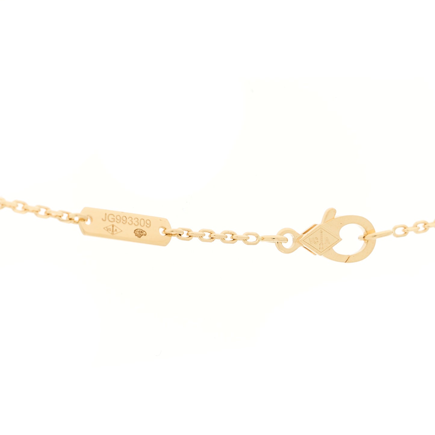 18K Yellow Gold Black Onyx Vintage Alhambra Pendant Necklace