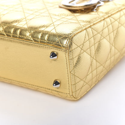 Christian Dior Metallic Grained Calfskin Cannage Small Lucky Badges My Lady Dior Gold 10 of 12