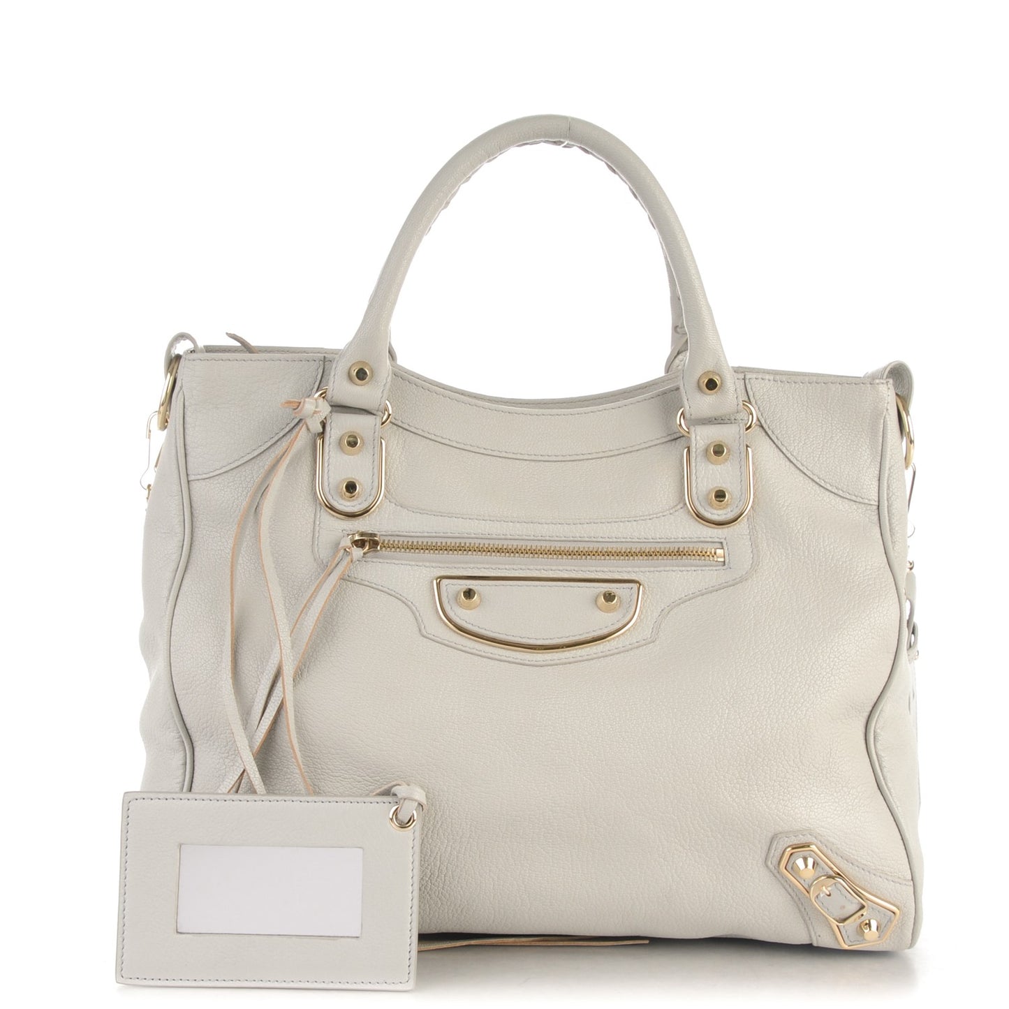 Chevre Gold Metallic Edge Hardware Velo Gris Perle