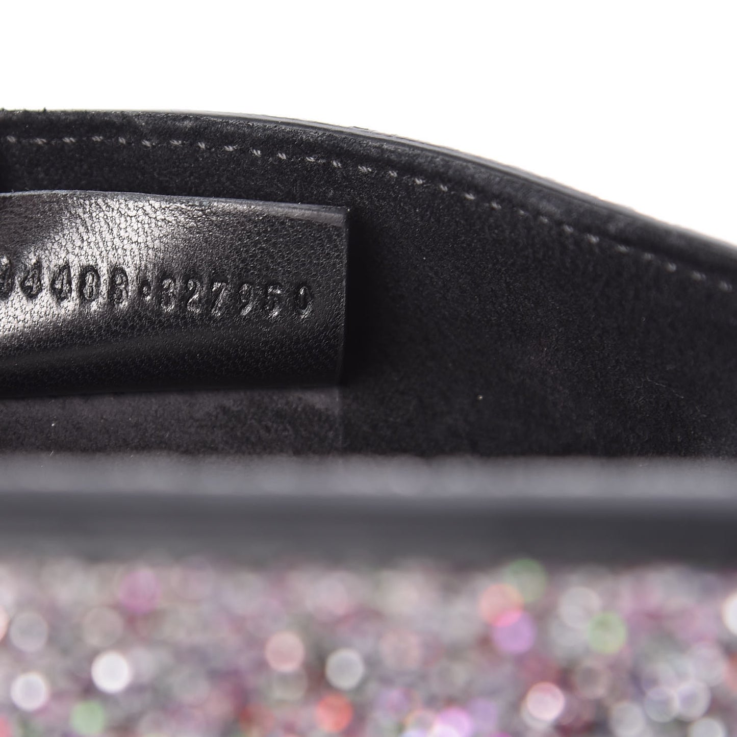 Metallic Calfskin Glitter Mini Heroine Shoulder Bag Grey Multicolor
