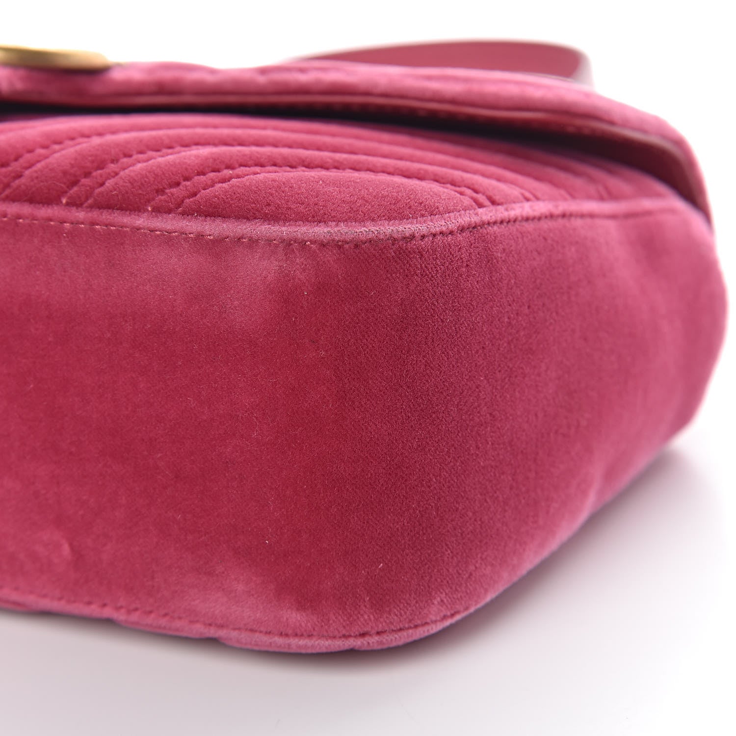 Gucci Velvet Matelasse Small GG Marmont Shoulder Bag Light Raspberry Rose 9 of 10