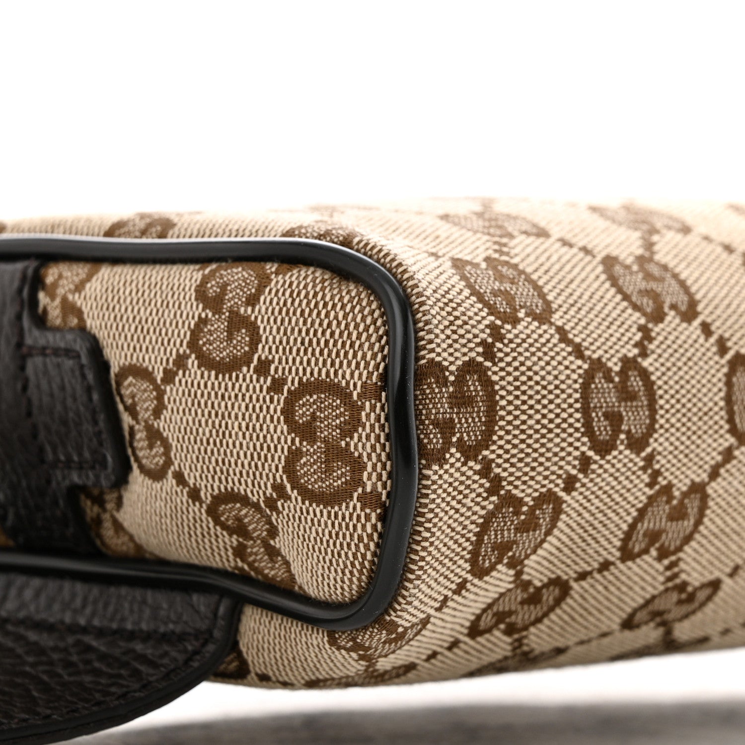 Gucci Monogram Dollar Calfskin Belt Bag Beige Ebony Testa di Moro Marrone Scuro 9 of 11