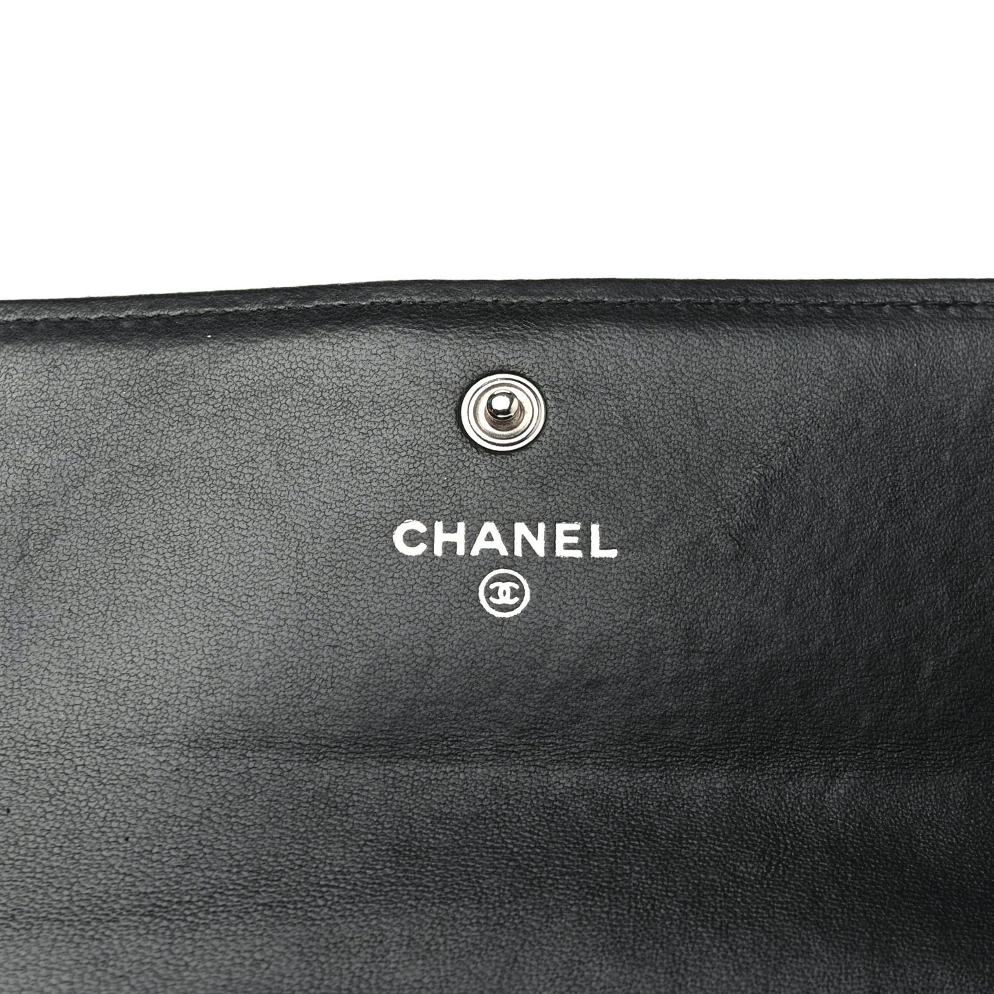 Lambskin Quilted Boy Flap Wallet Black
