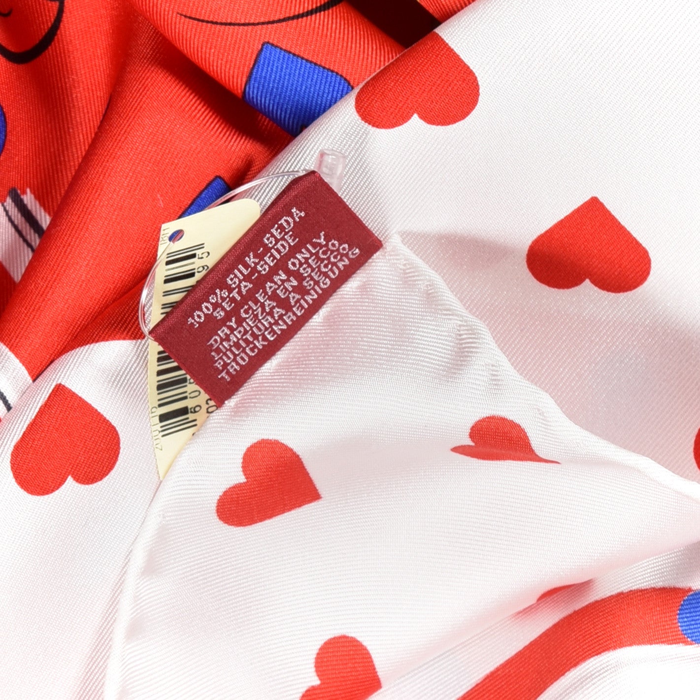 Silk Brides De Gala Love Scarf 90 Rouge Vif Marine White