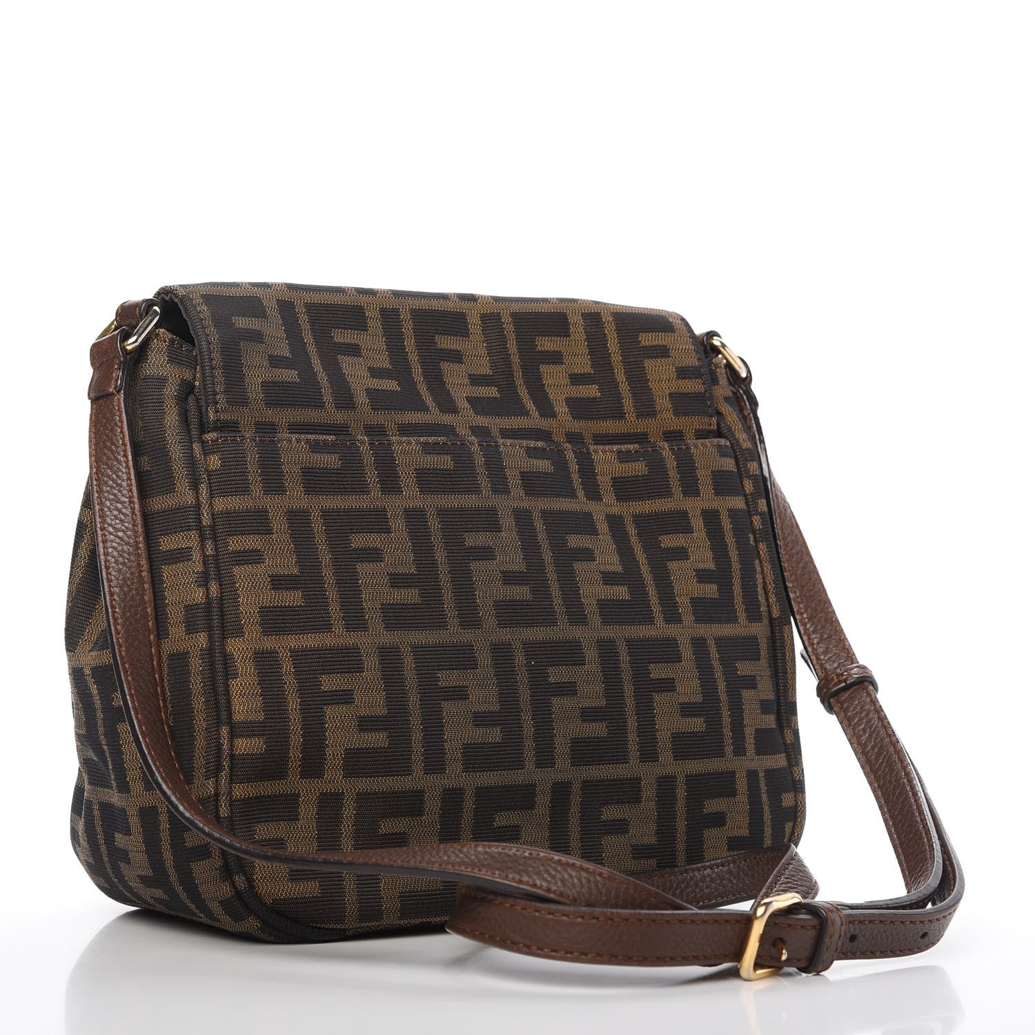 Fendi Zucca Vitello Artic Messenger Bag Tobacco Castagna 3 of 10