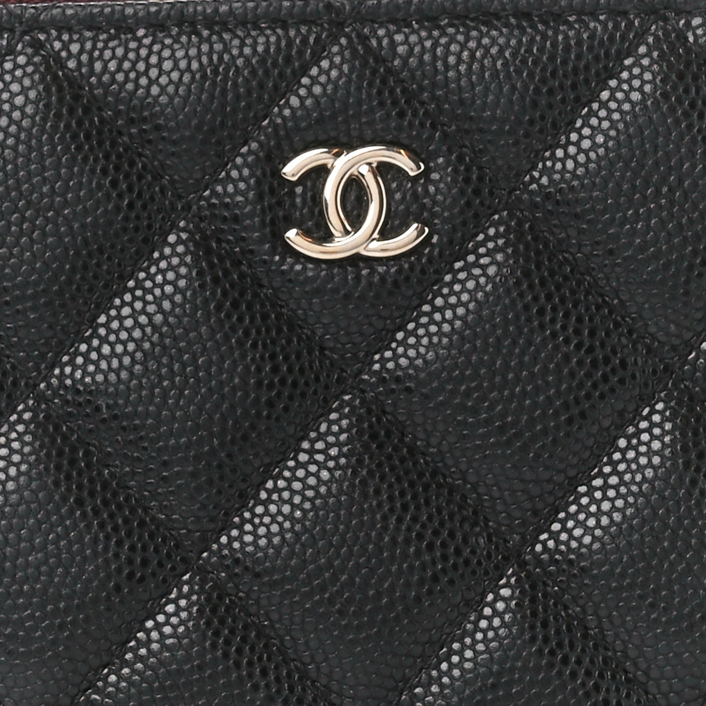 Caviar Quilted Small Cosmetic Case Black