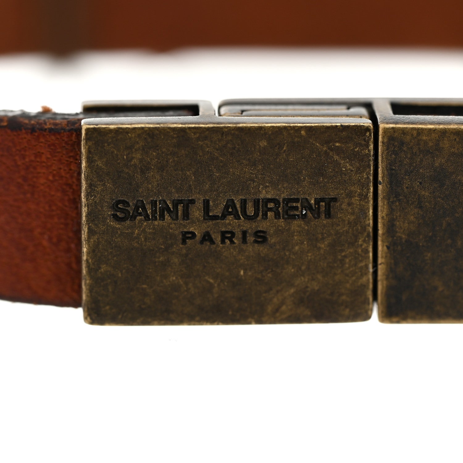 Saint Laurent Vegetable Tanned Calfskin Opyum Bracelet L Dark Brown Chocolate 4 of 5