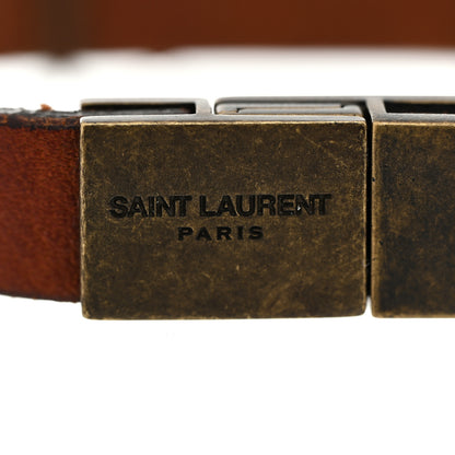 Saint Laurent Vegetable Tanned Calfskin Opyum Bracelet L Dark Brown Chocolate 4 of 5