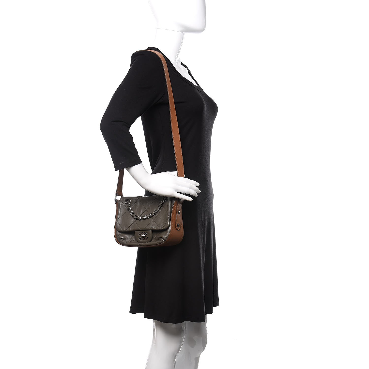 Chanel Calfskin Country Chic Mini Flap Dark Grey 2 of 12